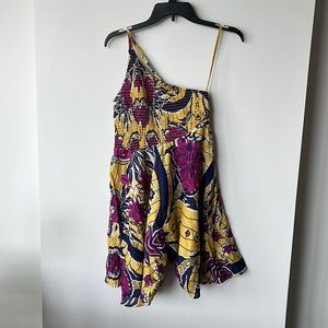 Flower one shoulder dress